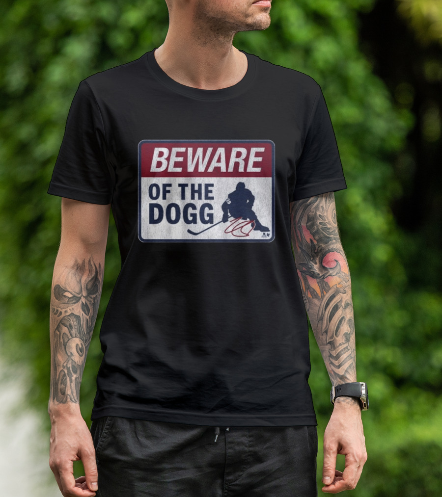 Beware Of The Dogg Hockey Silhouette Number 29 Nathan MacKinnon Signature T-Shirt