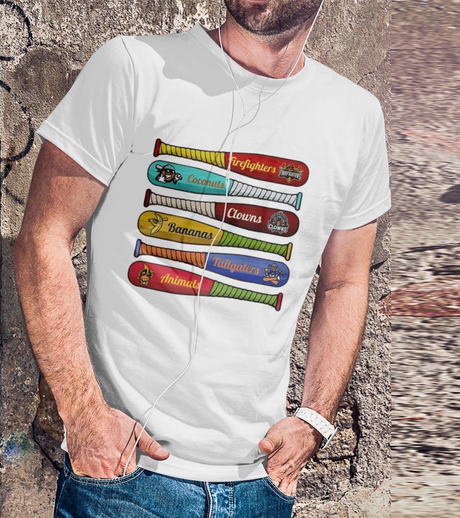 Firefighters Coconuts Clowns Bananas Tailgaters Animals Baseball Bats T-Shirt