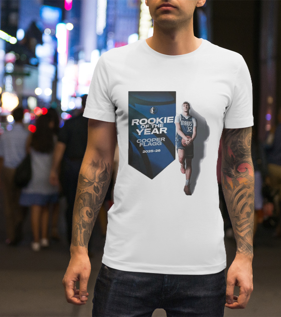 Rookie Of The Year Cooper Flagg 2025 26 Dallas Mavericks Mavs 32 T-Shirt