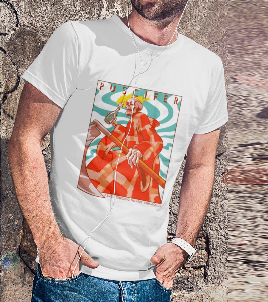 Puscifer Skeleton Art Chicago Theatre 2023 Concert Merchandise T-Shirt