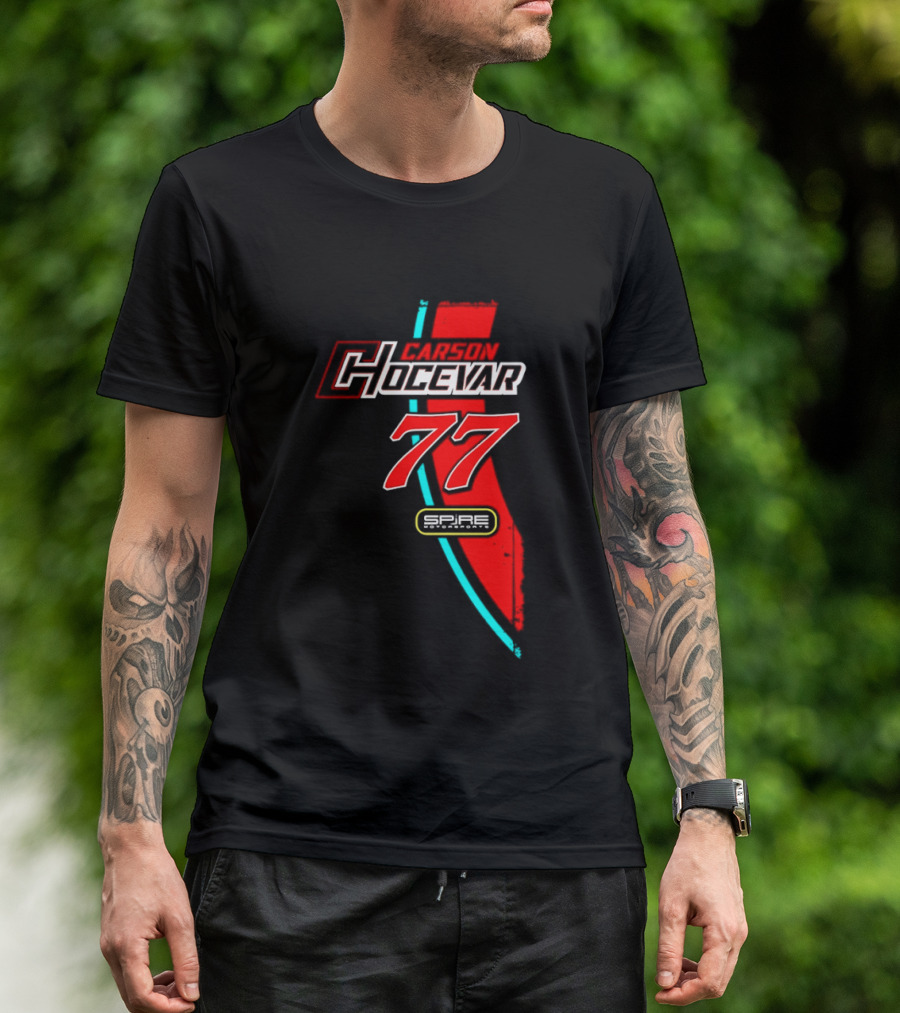 Carson Hocevar 77 Red Blue Spire Motorsports Nascar 2026 T-Shirt