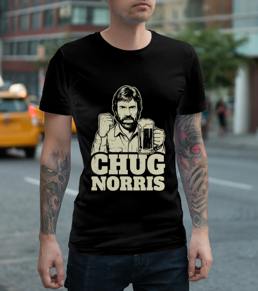Chug Norris Beer Funny Drinking Joke T-Shirt