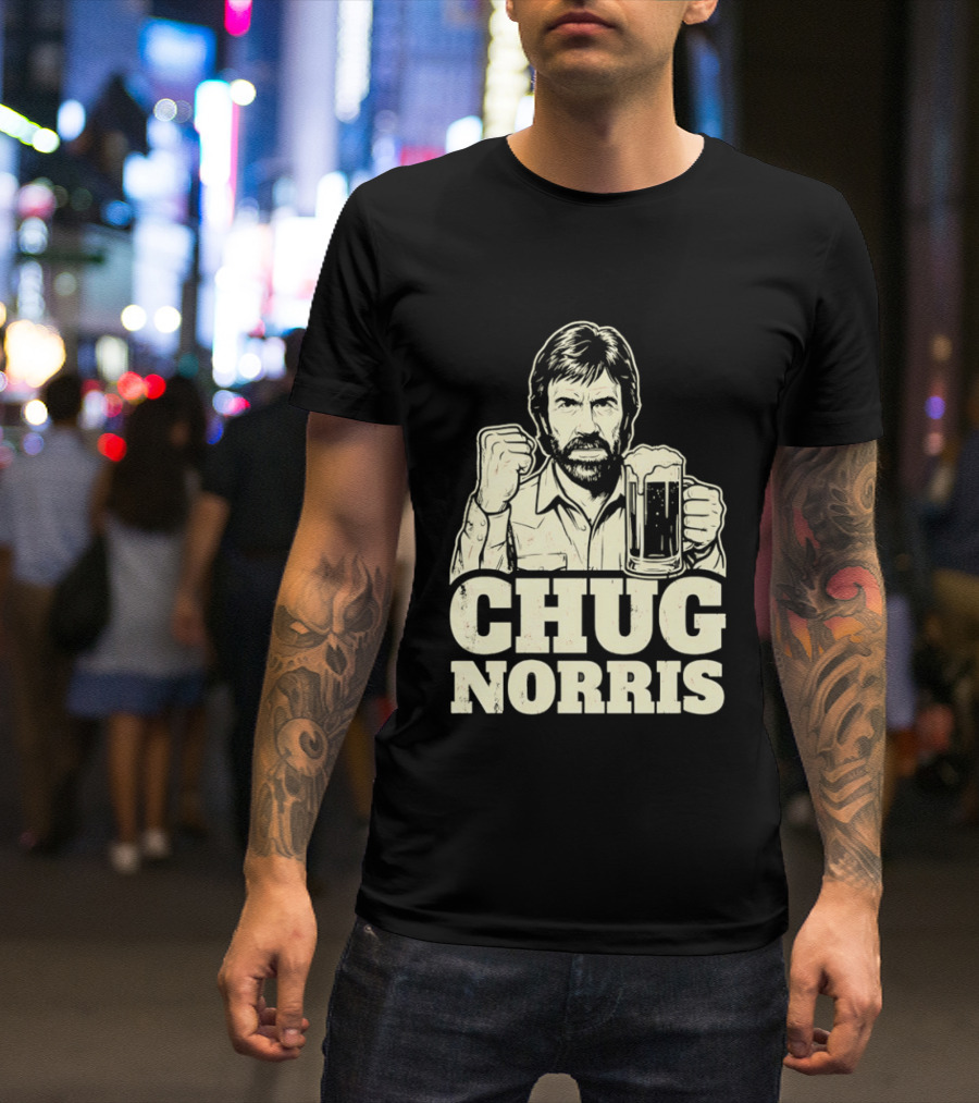 Chug Norris Beer Funny Drinking Joke T-Shirt