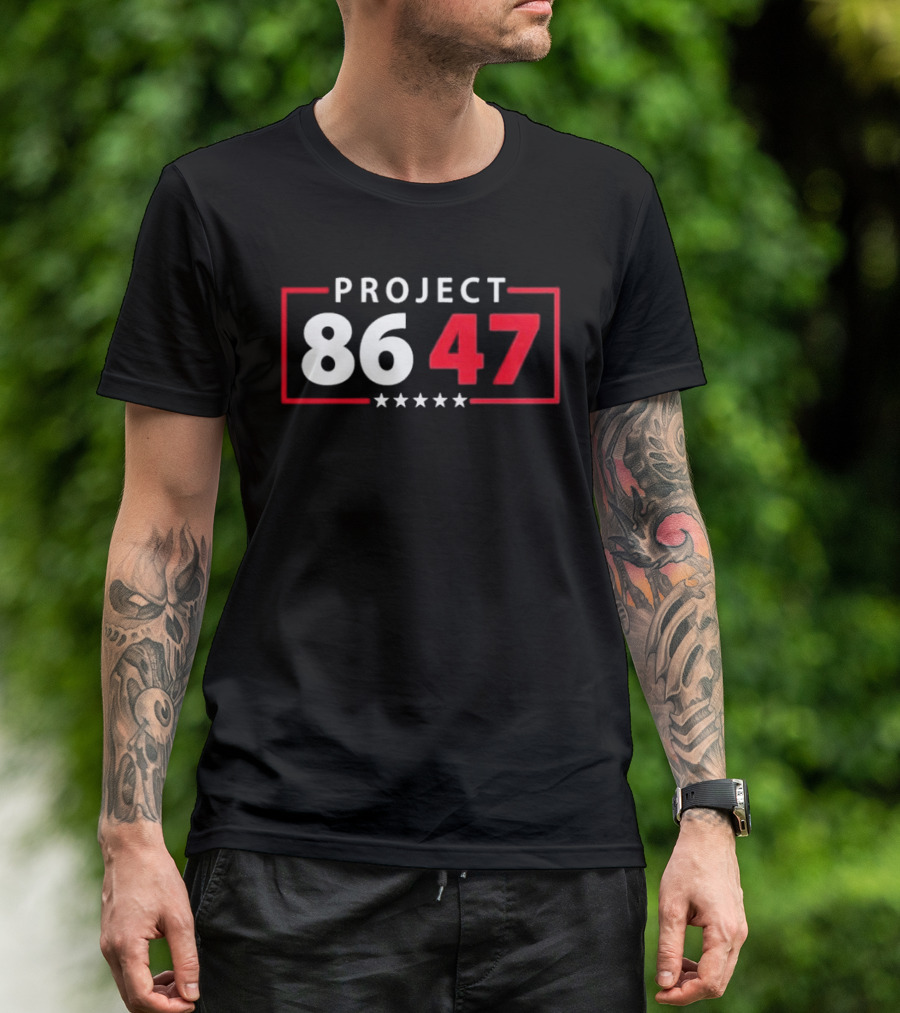 Project 8647 White Red Stars T-Shirt