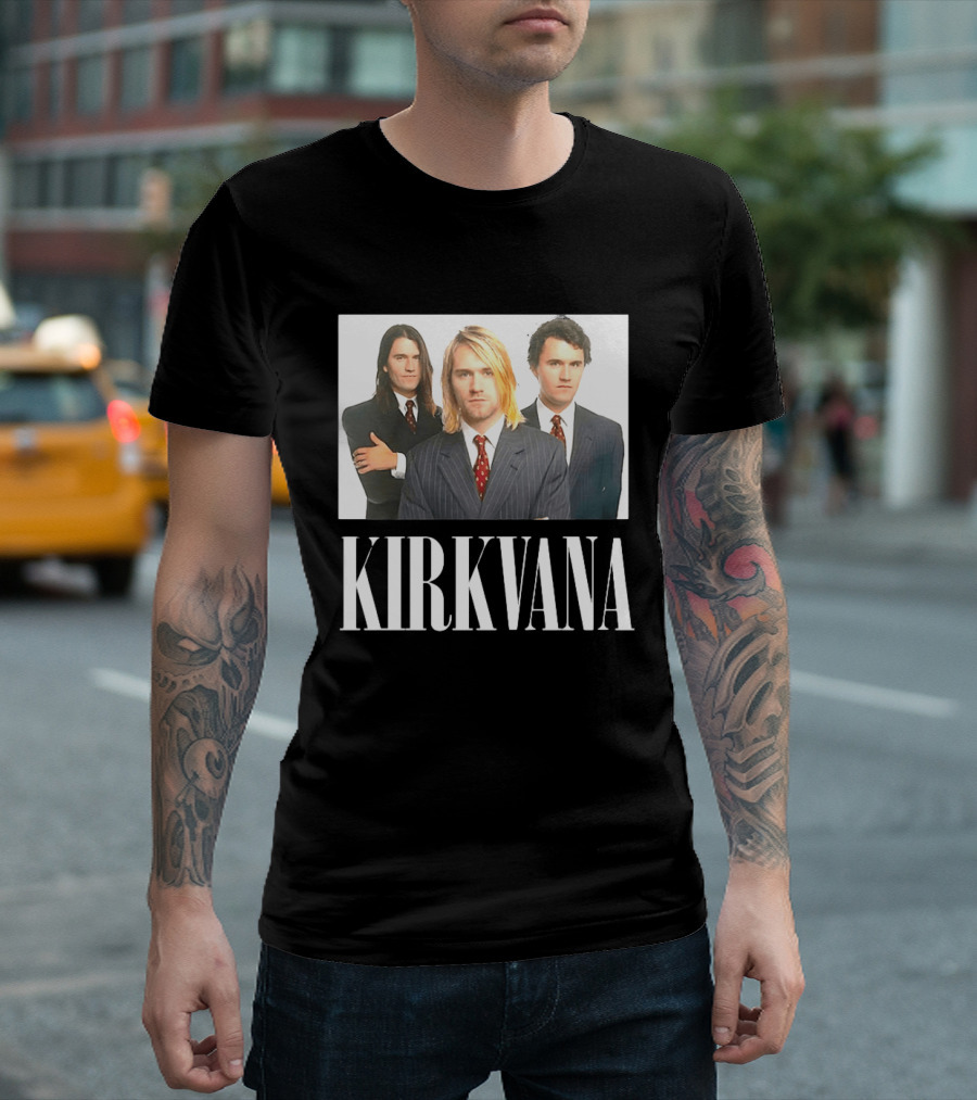 Kirkvana Nirvana Album Covers Suits Band Members T-Shirt