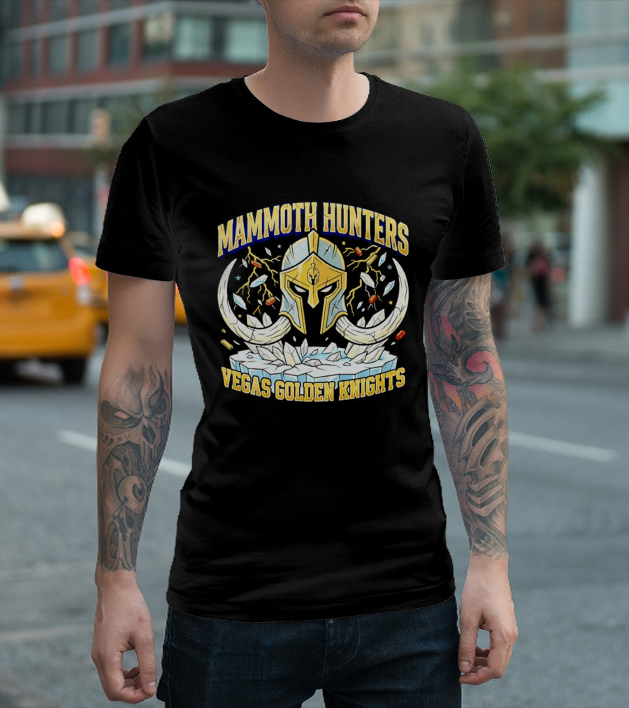 Mammoth Hunters Vegas Golden Knights Ice Hockey Helmet Ice T-Shirt