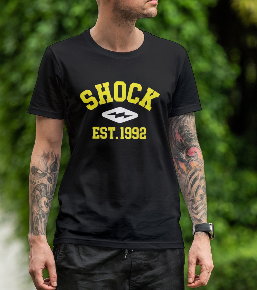 Marcus Fakatou Shock Est 1992 Electric T-Shirt