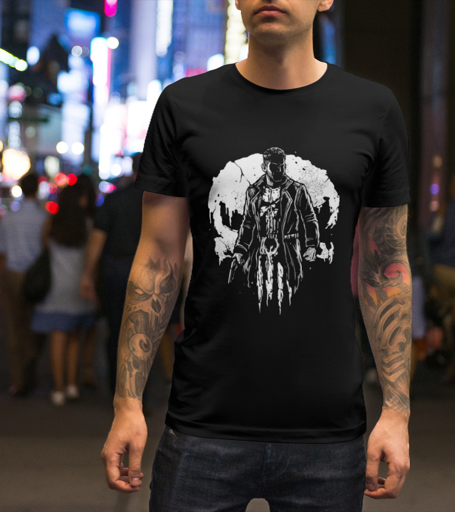 Frank Castle Aka Punisher He Who Punishes Iconic Vigilante Symbol Merchandise T-Shirt