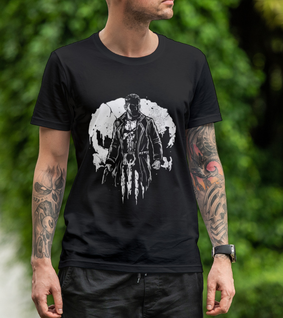 Frank Castle Aka Punisher He Who Punishes Iconic Vigilante Symbol Merchandise T-Shirt