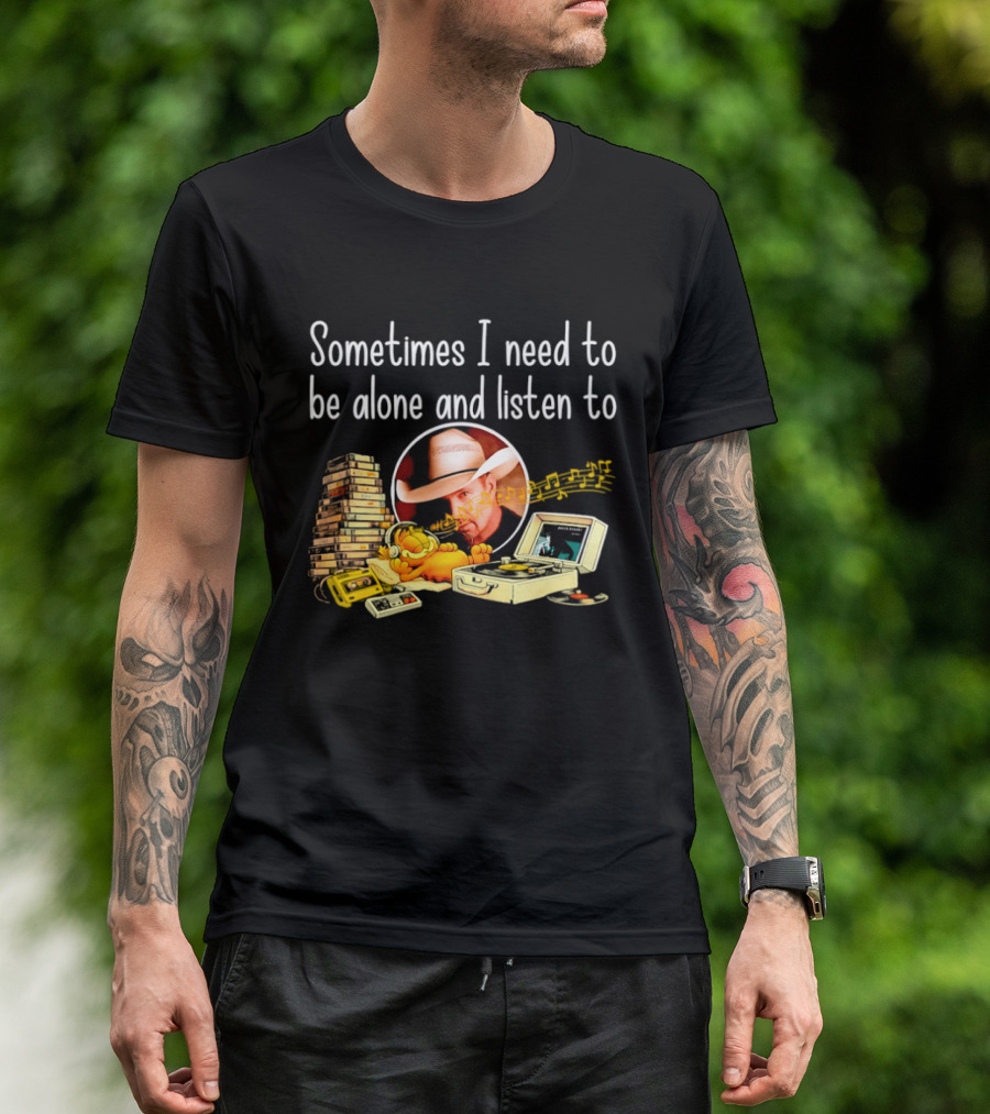 Garth Brooks Orange Cat Sometimes I Need To Be Alone And Listen To Music Retro Stack T-Shirt
