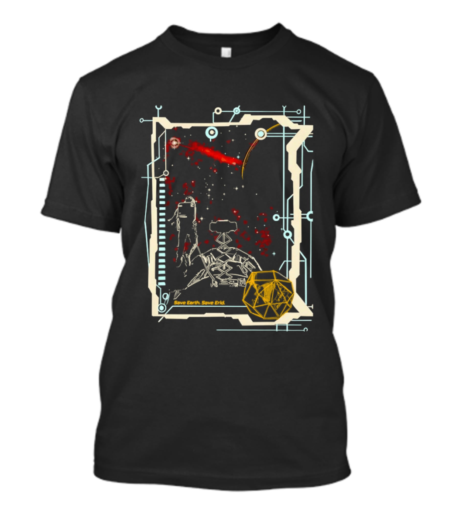 Project Hail Mary Rocky Grace Save Earth Save Erid Retro Sci Fi Circuitry T-Shirt