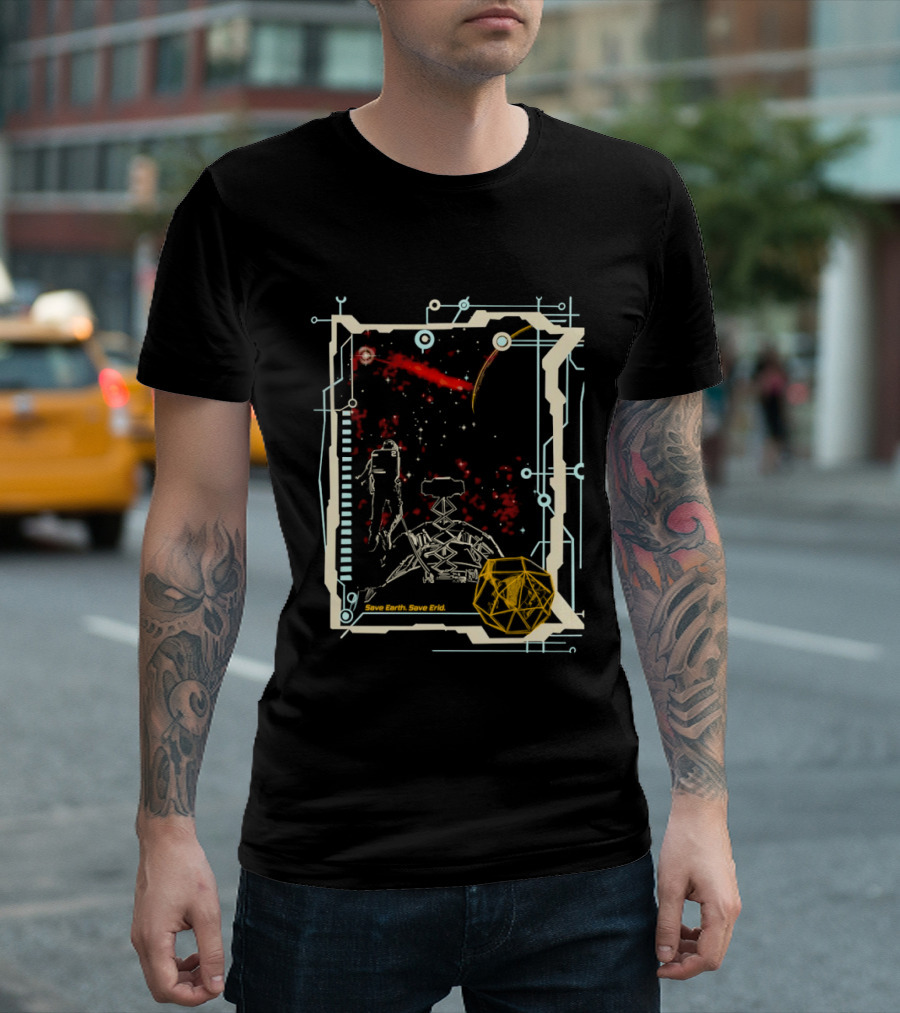 Project Hail Mary Rocky Grace Save Earth Save Erid Retro Sci Fi Circuitry T-Shirt