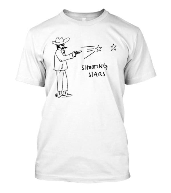 Brady Basso Cowboy Shooting Stars Hand Drawn Sketch T-Shirt