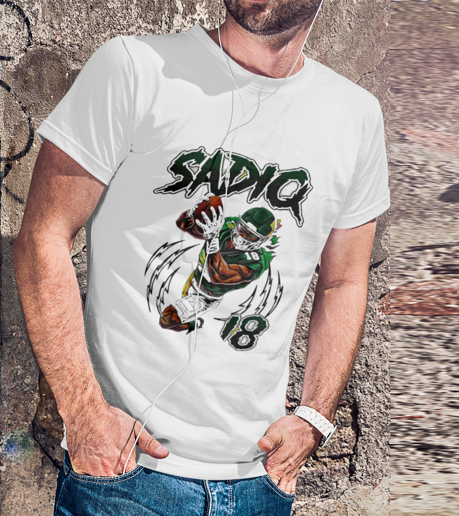 Sadiq 18 New York Jets Hand Drawn Kenyon Football T-Shirt