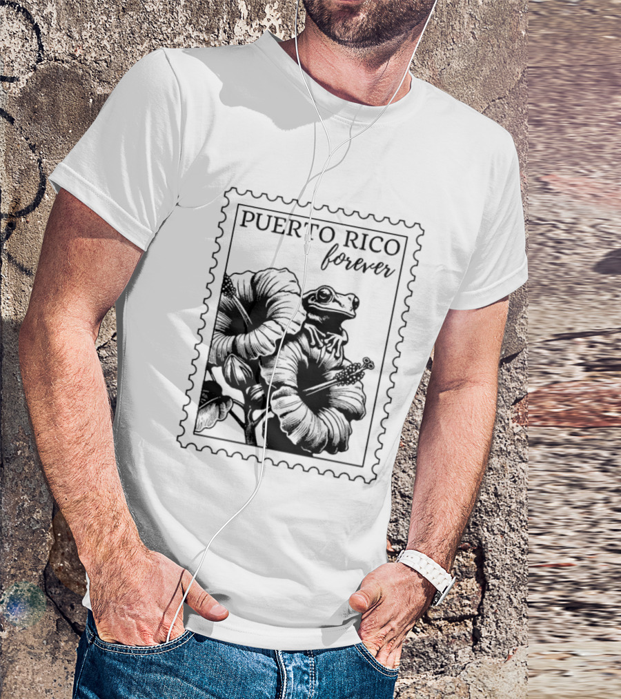 Puerto Rico Forever Hibiscus Stamp T-Shirt