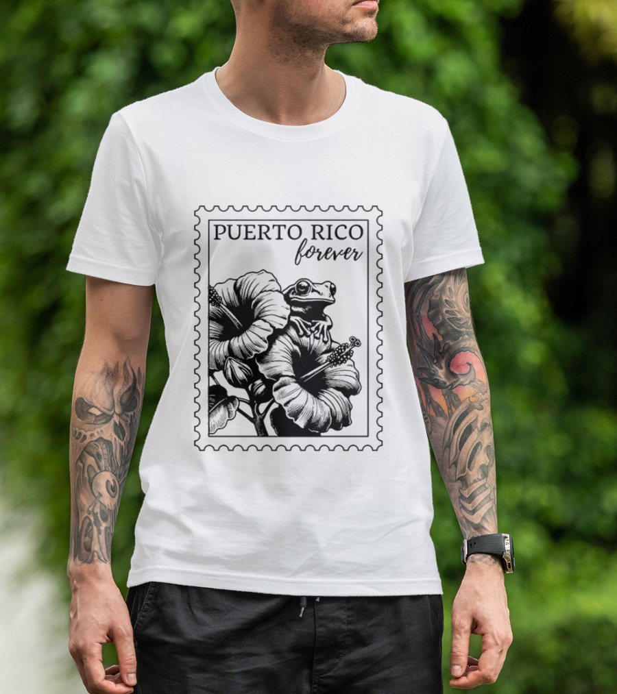 Puerto Rico Forever Hibiscus Stamp T-Shirt