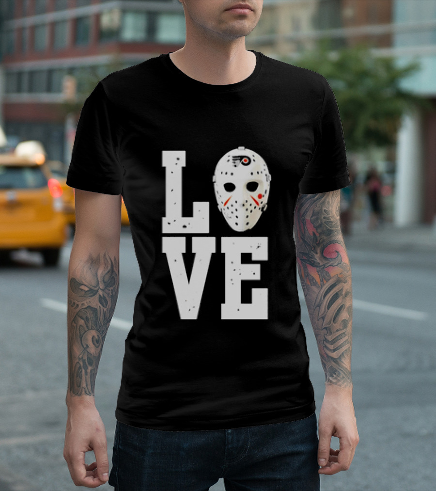Philadelphia Flyers Love Hockey Goalie Mask T-Shirt