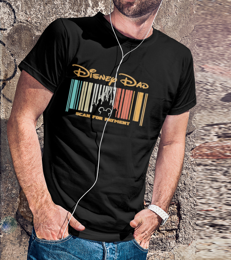Disney Dad Barcode Castle Scan For Payment Father's Day T-Shirt