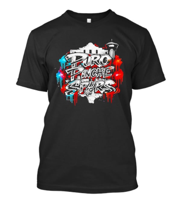 Puro Pinche Spurs San Antonio Vibes Alamo Skyline Fiesta T-Shirt