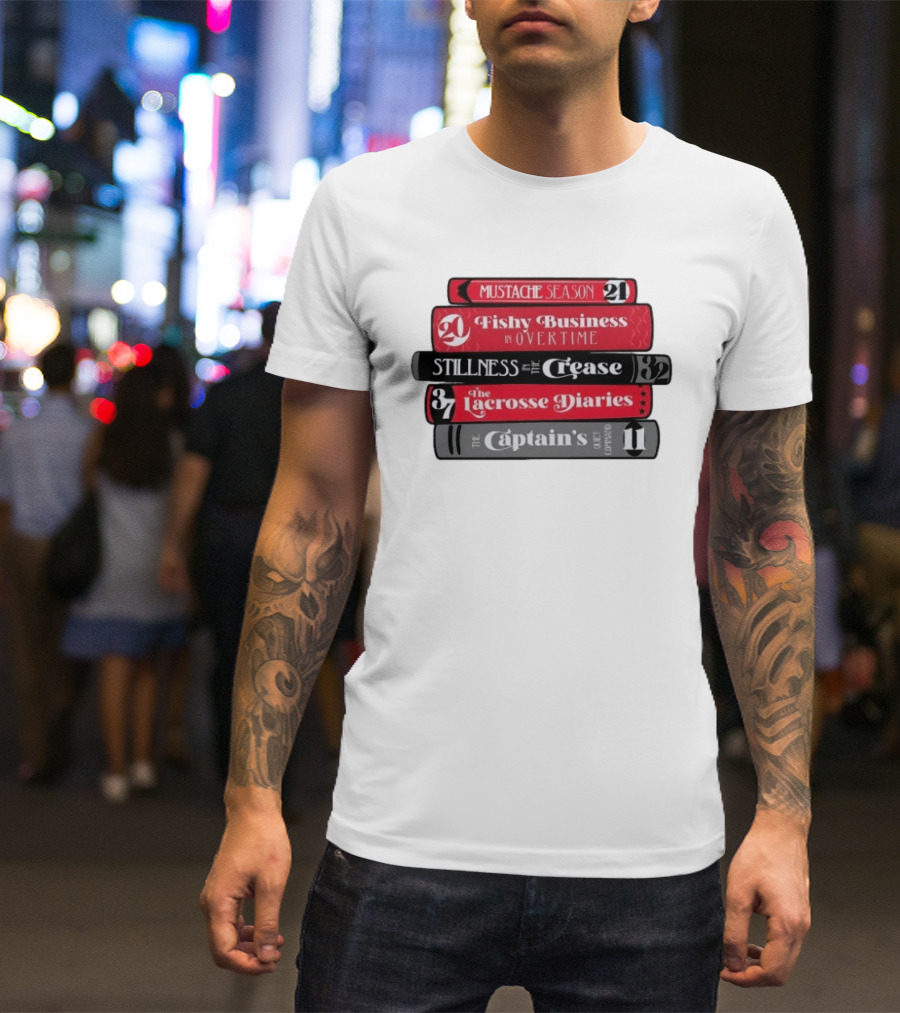Carolina Hurricanes Hockey Girl Book Club Mustache Season Fishy Business Stillness Crease Lacrosse Diaries Captain's Command T-Shirt