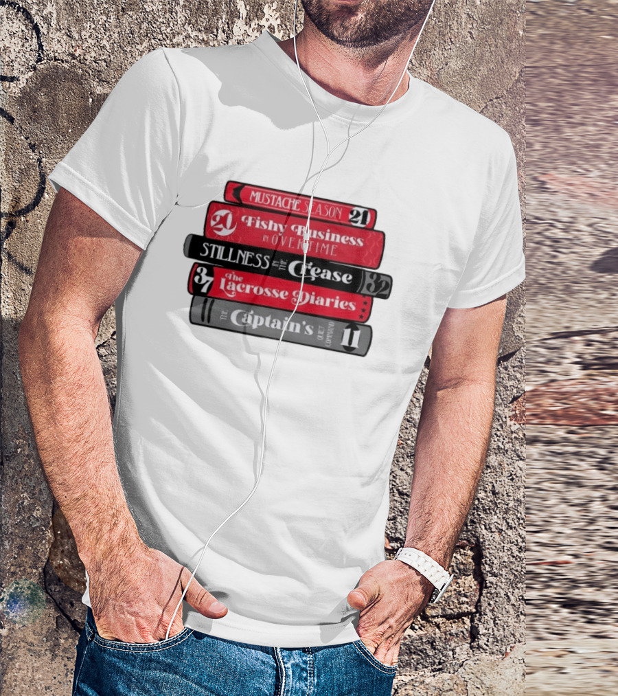 Carolina Hurricanes Hockey Girl Book Club Mustache Season Fishy Business Stillness Crease Lacrosse Diaries Captain's Command T-Shirt