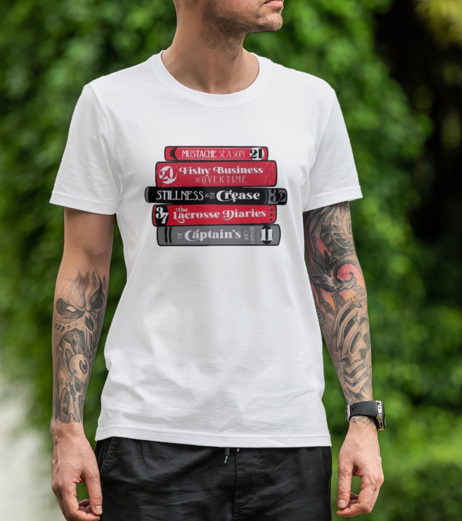 Carolina Hurricanes Hockey Girl Book Club Mustache Season Fishy Business Stillness Crease Lacrosse Diaries Captain's Command T-Shirt