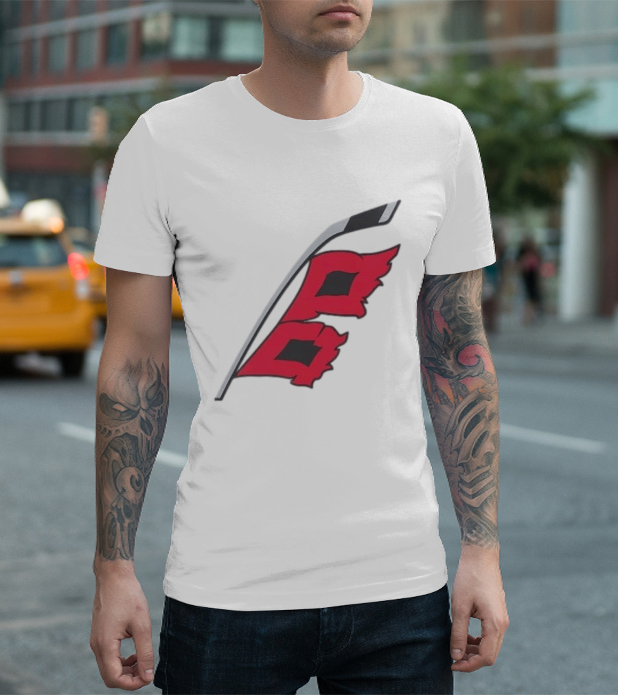 Carolina Hurricanes Red Storm Surge Hockey Stick Flag T-Shirt