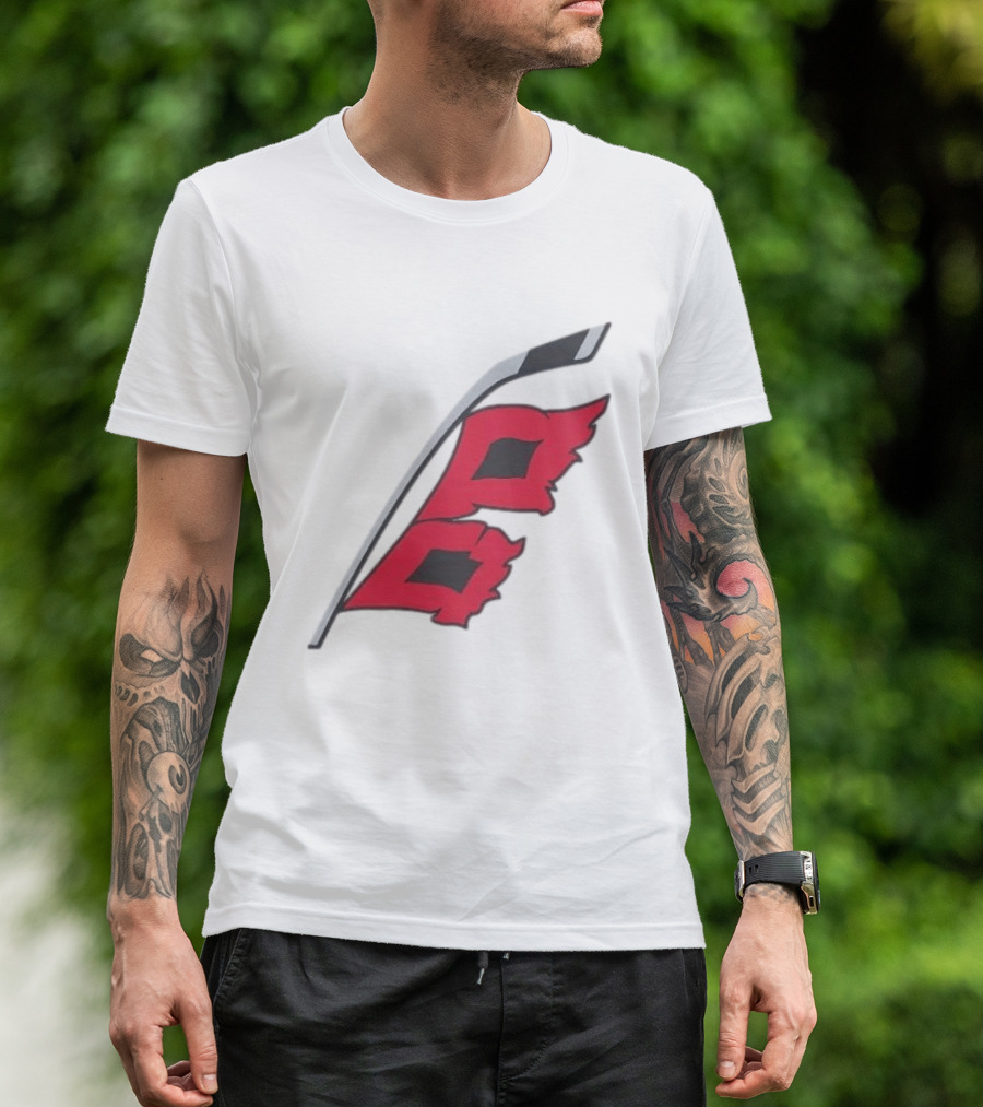 Carolina Hurricanes Red Storm Surge Hockey Stick Flag T-Shirt