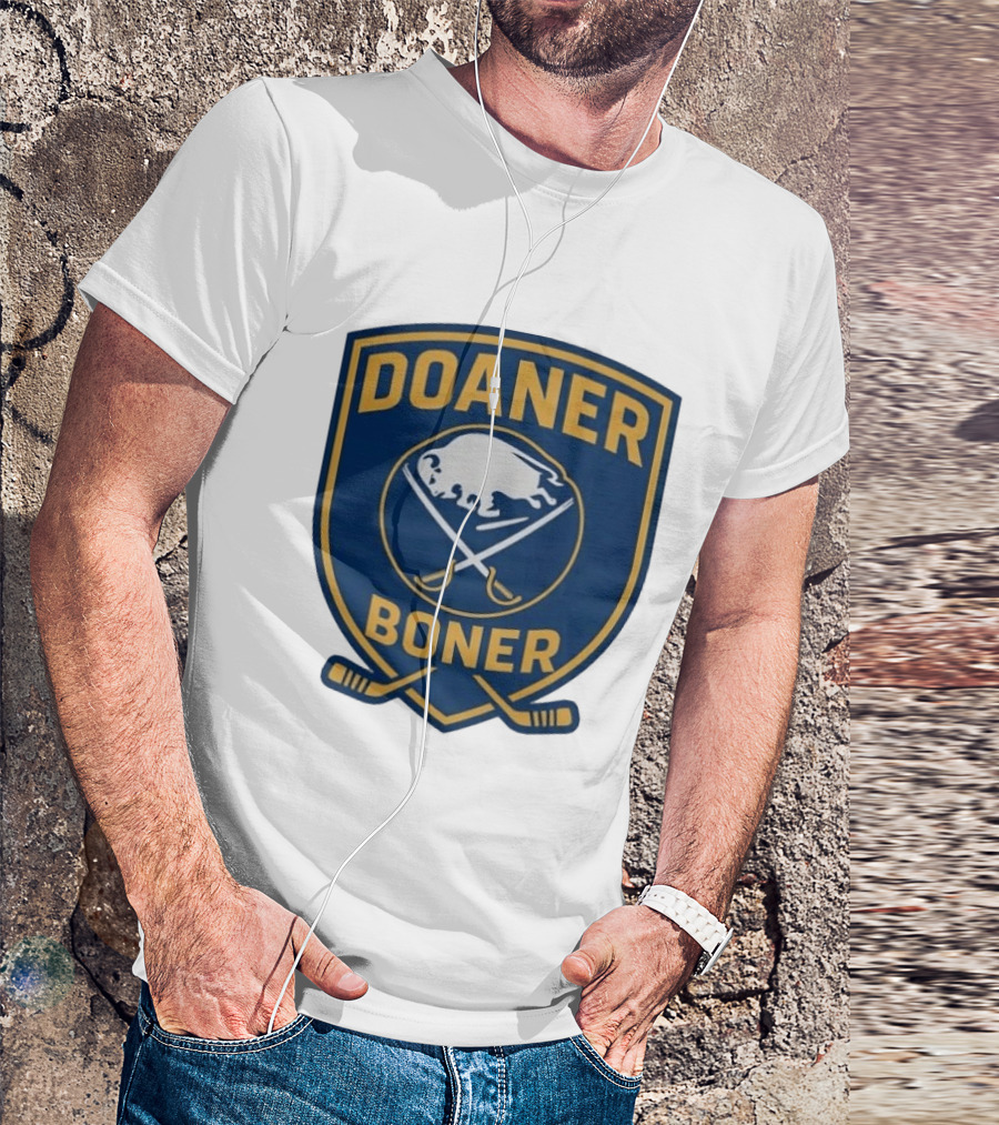 Buffalo Sabres Doaner Boner Logo With Crossed Hockey Sticks T-Shirt