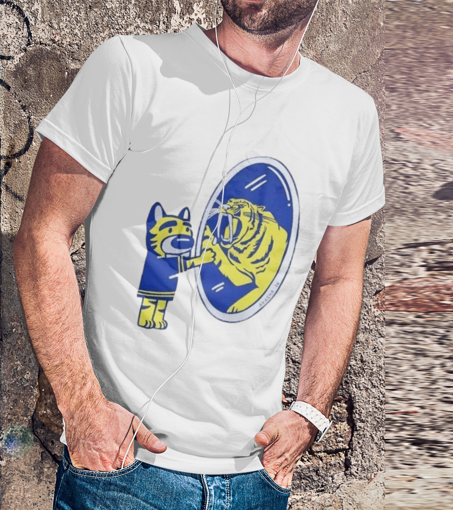 Buffalo Sabres Saber Tooth Tiger Mirror Reflection Comic T-Shirt