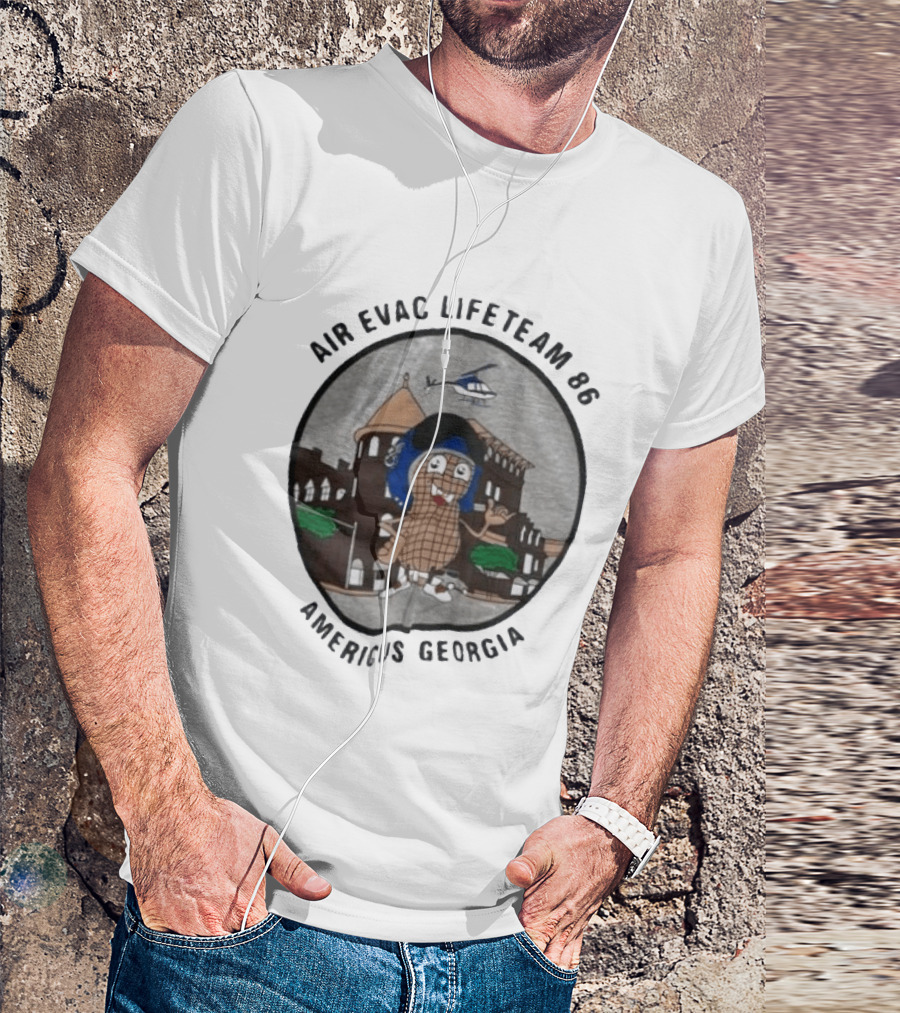 Air Evac Lifeteam 86 Americus Georgia Helicopter Peanut T-Shirt