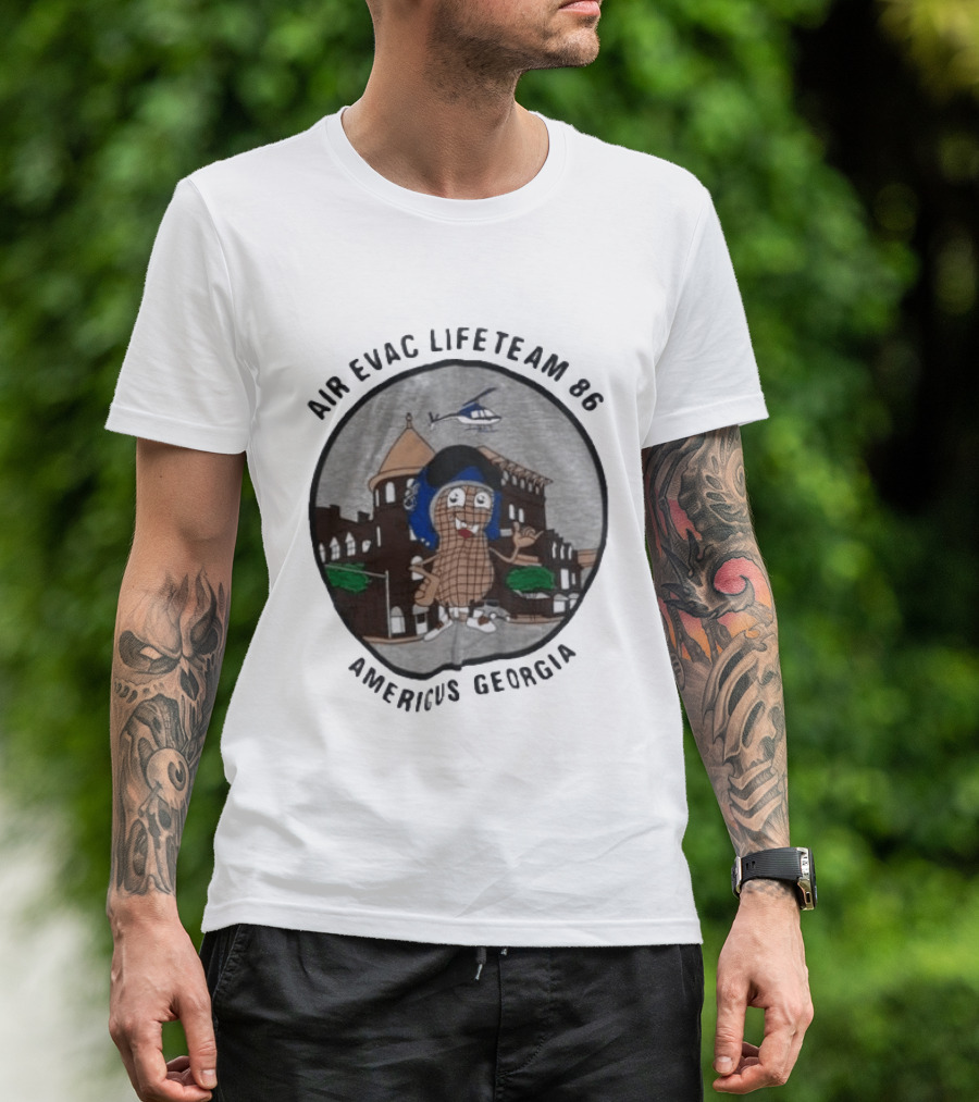 Air Evac Lifeteam 86 Americus Georgia Helicopter Peanut T-Shirt