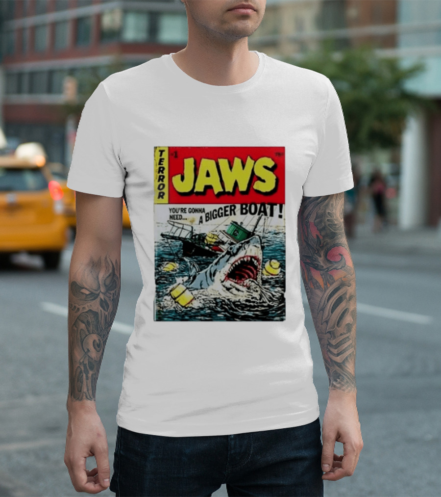 Terror Jaws Comic Cover You're Gonna Need A Bigger Boat T-Shirt