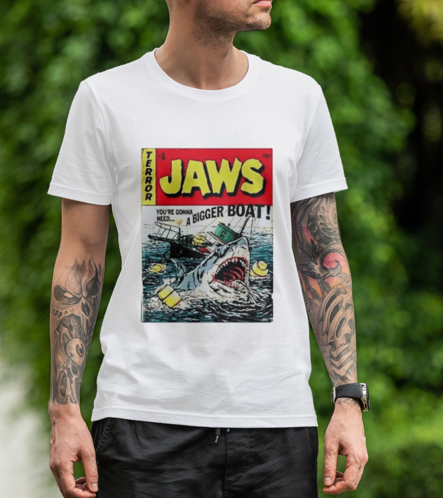 Terror Jaws Comic Cover You're Gonna Need A Bigger Boat T-Shirt