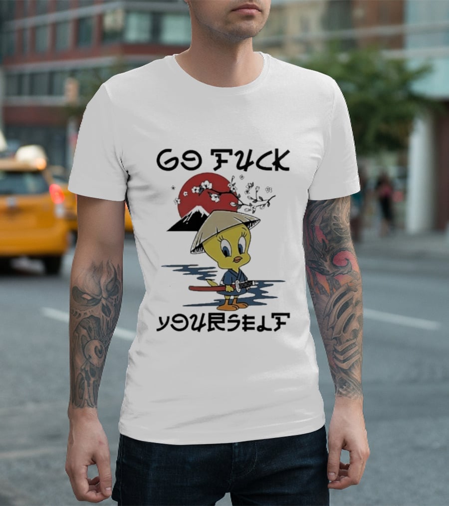 Looney Tunes Tweety Bird Samurai Go Fuck Yourself T-Shirt