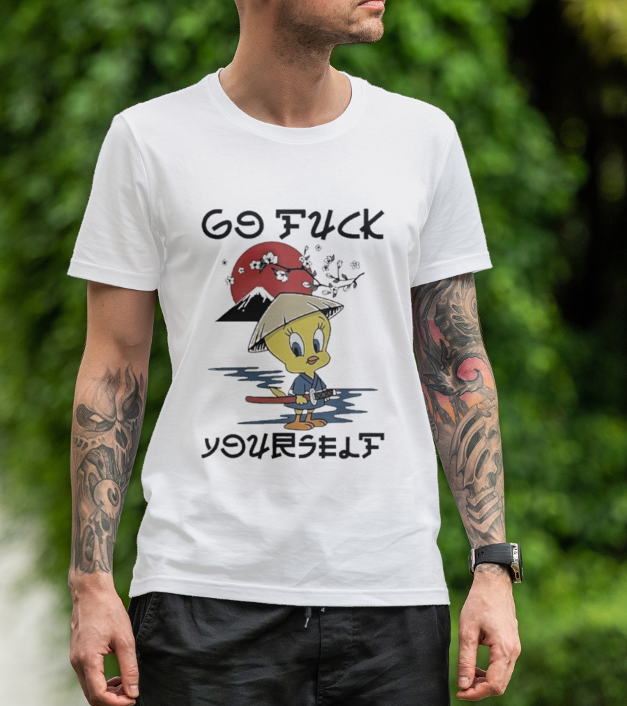 Looney Tunes Tweety Bird Samurai Go Fuck Yourself T-Shirt