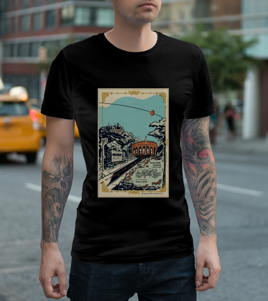 Bright Eyes Tour Forest Hills Stadium Queens June 06 2026 Built To Spill Art Deco T-Shirt
