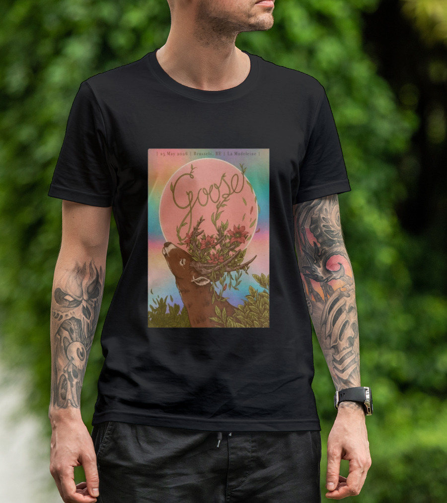 Goose Brussels BE La Madeleine May 25 2026 Deer With Blossoms T-Shirt