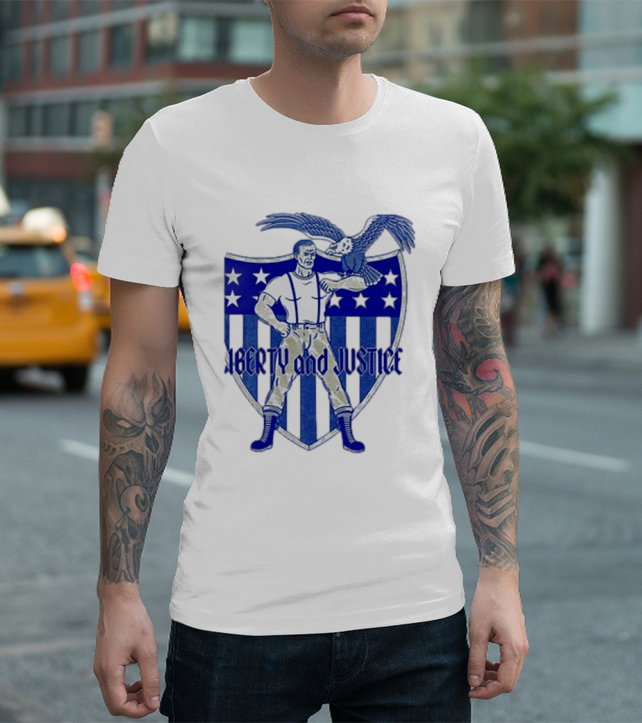 Liberty And Justice Eagle Shield Patriotic T-Shirt