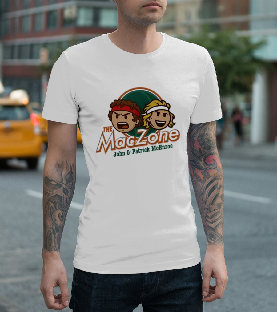 The MacZone John & Patrick McEnroe Cartoon Faces T-Shirt