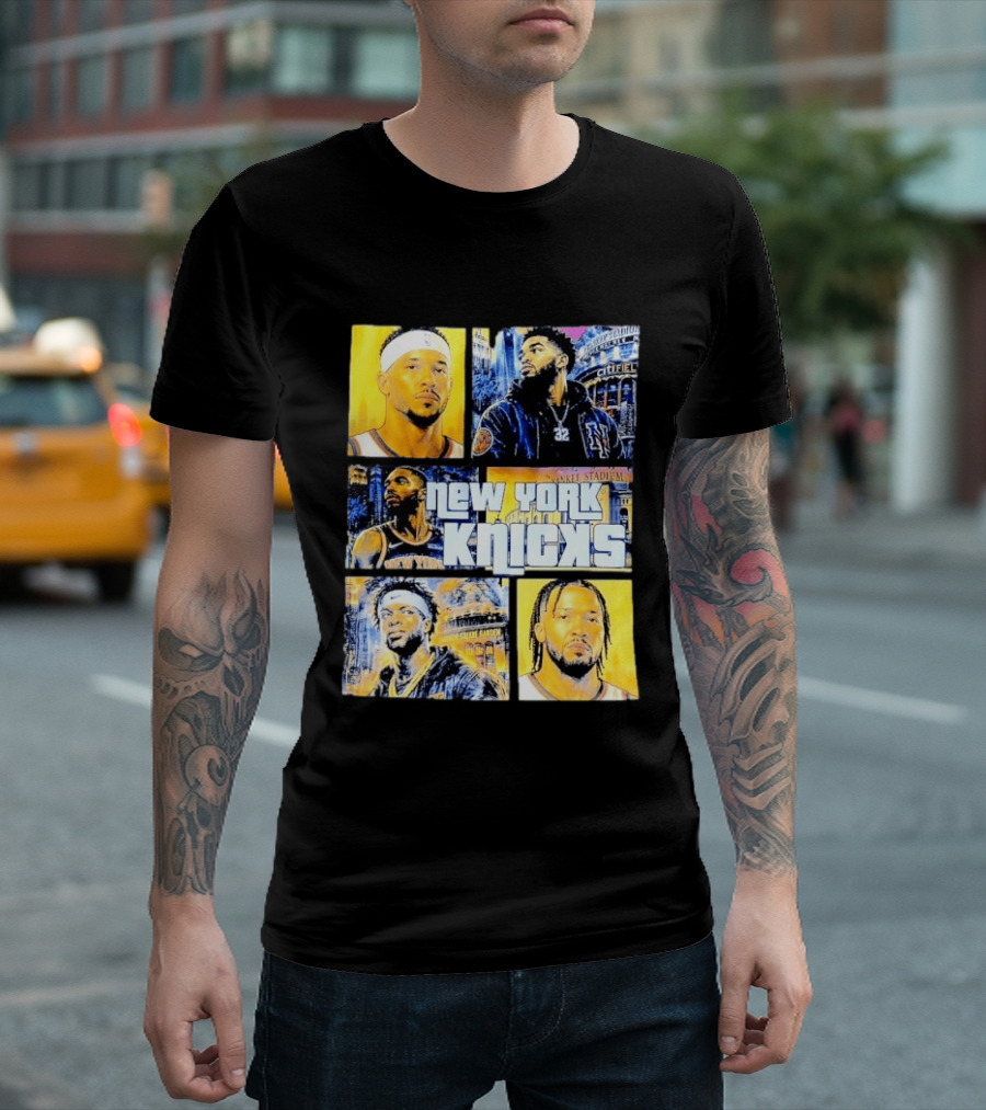 New York Knicks Yankee Stadium Cuffel Street Basketball Collaboration T-Shirt