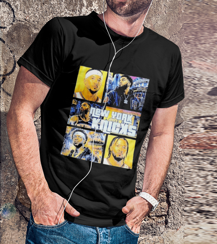New York Knicks Yankee Stadium Cuffel Street Basketball Collaboration T-Shirt