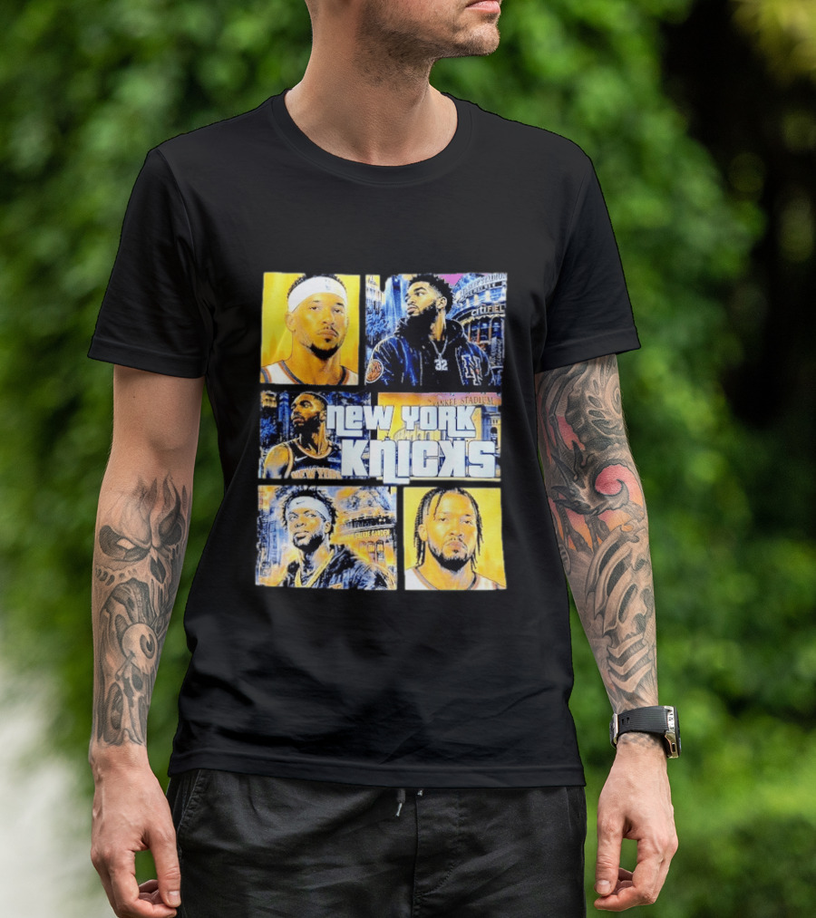 New York Knicks Yankee Stadium Cuffel Street Basketball Collaboration T-Shirt