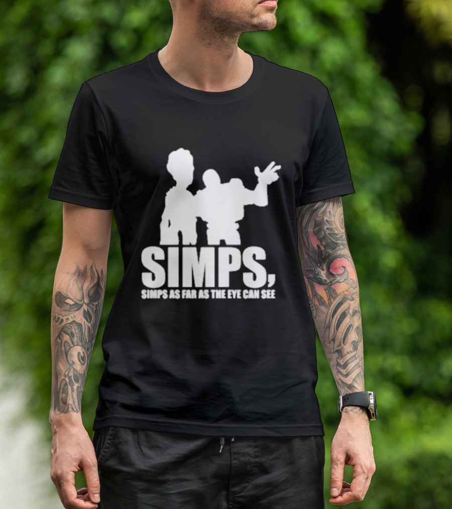 Simps Simps As Far As The Eye Can See Duo Silhouette Pop Culture Mashup T-Shirt