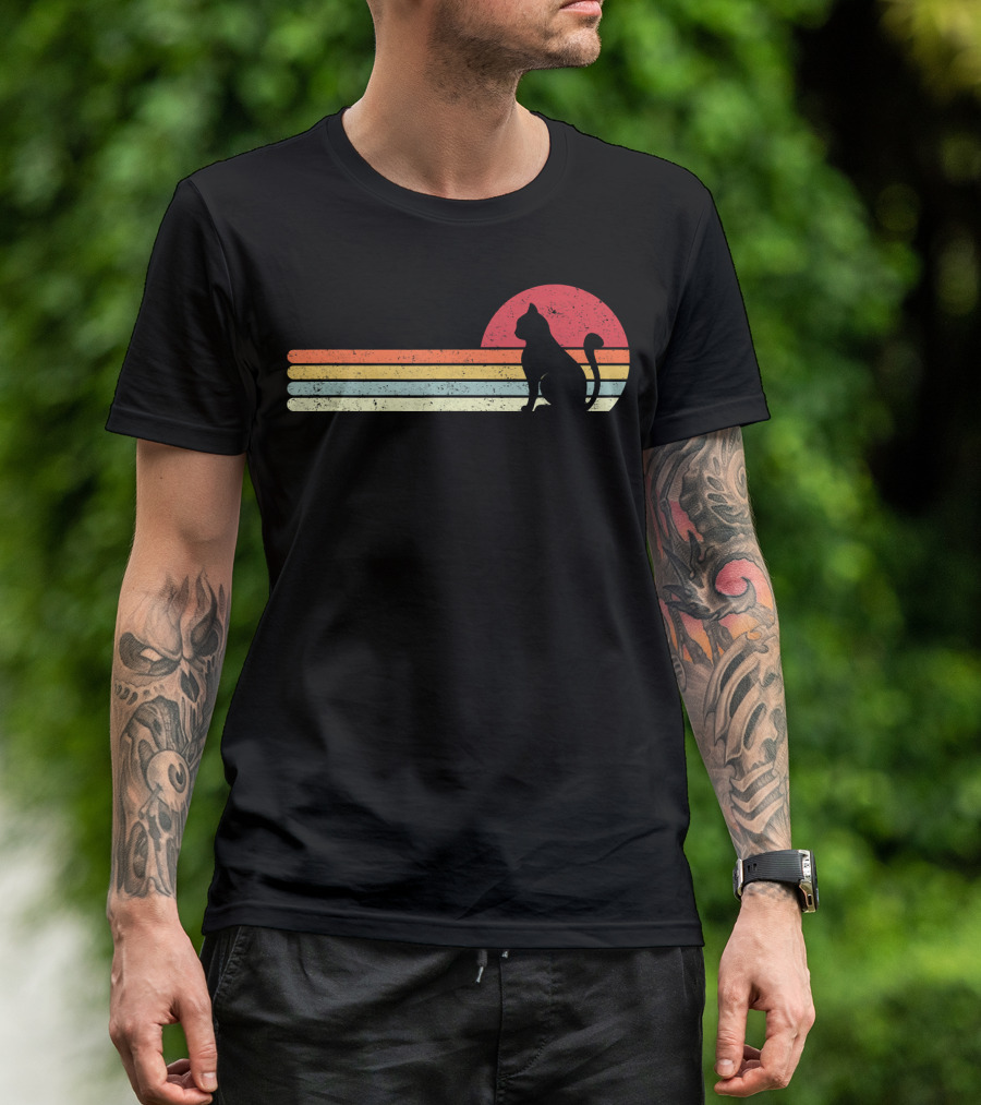 Cat Style Retro Sunset T-Shirt