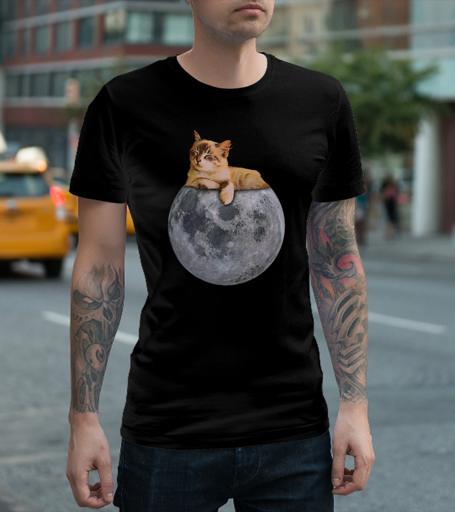 Moon Cat Kitten Lunar Space 50th Anniversary Landing T-Shirt