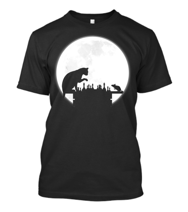 The Chess Match Of Cat And Mouse Under The Full Moon T-Shirt
