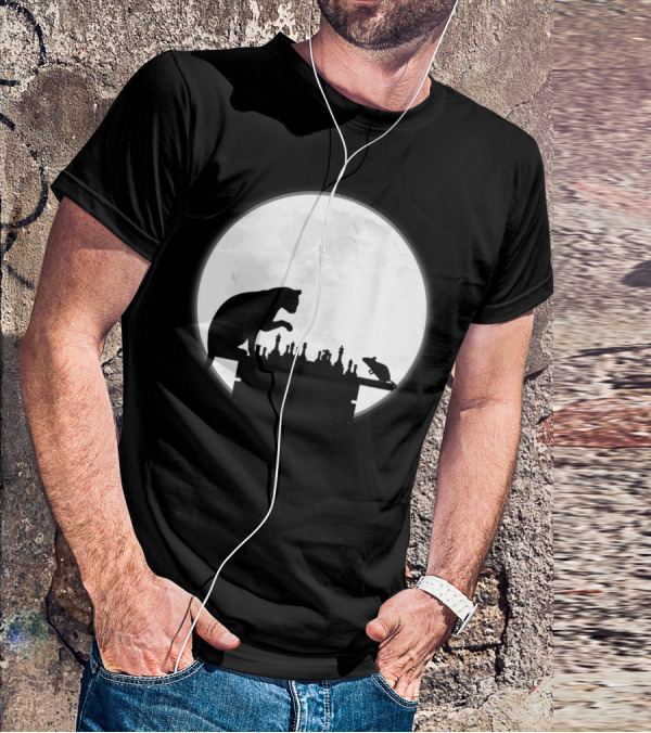 The Chess Match Of Cat And Mouse Under The Full Moon T-Shirt