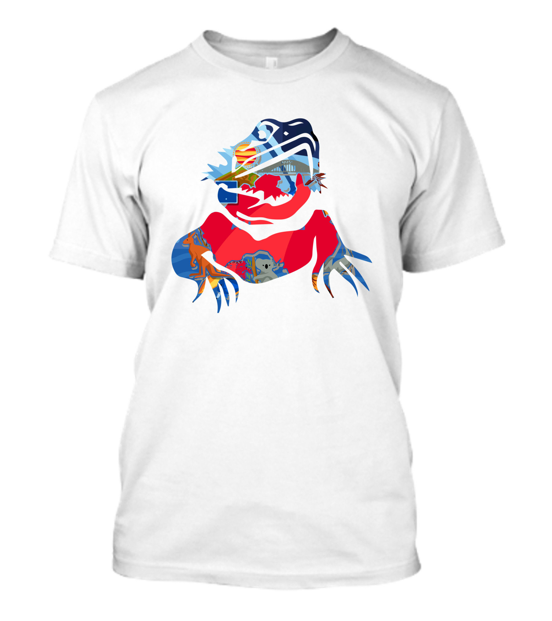 AUSTRALIA BEARDED DRAGON KOALA SYDNEY OPERA HOUSE BEACH SUNSET LANDSCAPE T-Shirt