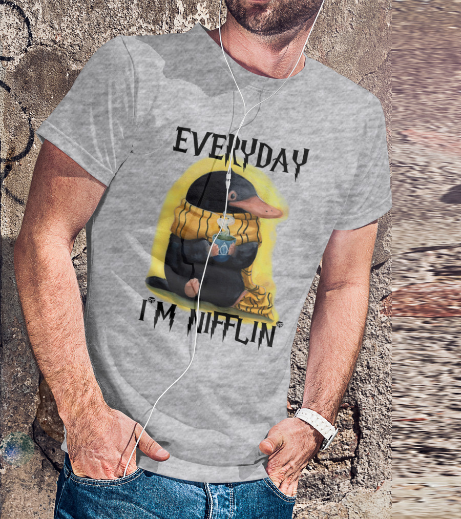 Everyday I'm Nifflin' Magical Creature With Scarf And Tea Cup T-Shirt